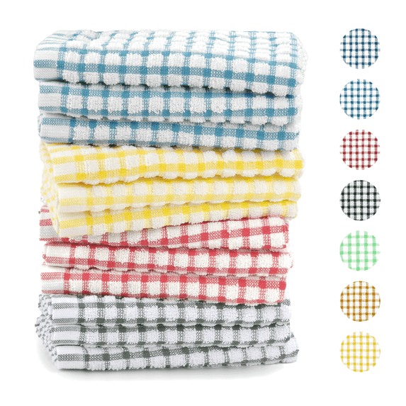 Xmushyra Dish Cloths for Kitchen Washing Dishes, 100% Cotton Soft Absorbent Kitchen Dish Towels, Quick Dry Kitchen Cloths, 12 x 12 inch, 12 Pack