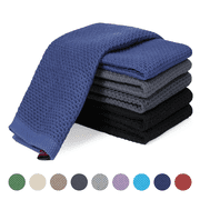 Xmushyra 100% Cotton Kitchen Dish Towels 6 Pack, Ultra Soft Absorbent Waffle Dish Cloths, Reusable Quick Drying Dish Rags Towels for Dishes and Kitchen Cleaning, 12x12 Inch, Mixed Color