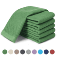 thumbnail image 1 of Xmushyra 100% Cotton Kitchen Dish Towels 6 Pack, Ultra Soft Absorbent Waffle Dish Cloths, Reusable Quick Drying Dish Rags Towels for Dishes and Kitchen Cleaning, 12x12 Inch, Green, 1 of 7