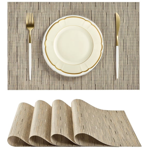 On Top Table Nautical Coastal Placemats Set of 6, Heat Insulation Woven Place Mats ...