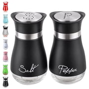 Xmushyra Salt and Pepper Shakers Set, 4oz Glass Salt and Pepper Shakers with Stainless Steel Lids, Refillable Salt Pepper Shaker Containers for Kitchen Cooking, Dining Table, RV Camping and BBQ