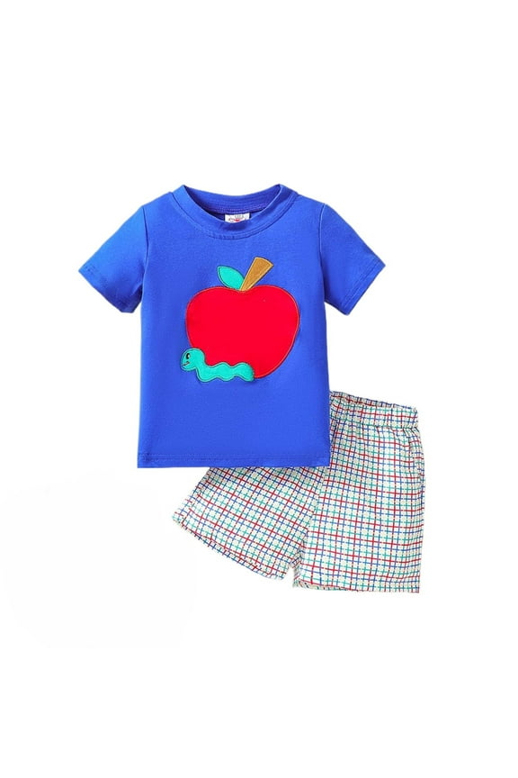 Baby Boy Outfits Shorts Set Relaxation Handsome All Matching Apple Plaid Fitted Clothes Sets Clothing Suits