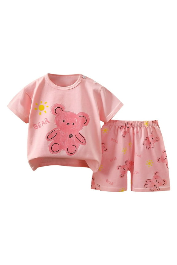Baby Girl Outfits Shorts Set Cartoon Cotton Going Out Vogue Relaxation Comfortable Clothes Sets Clothing Suits