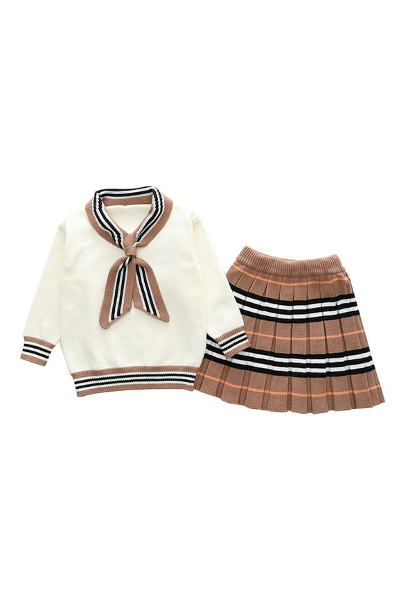 Baby Girl Outfits Skirts Set Preppy Style Long Sleeve Vogue Skin-Friendly Hanging Out Clothes Sets Clothing Suits