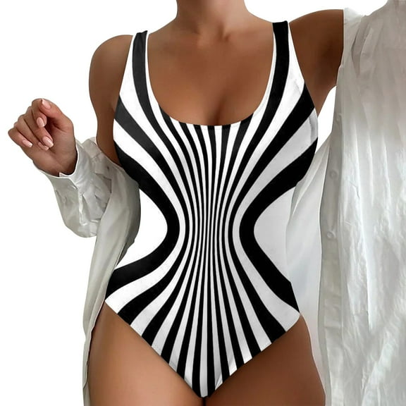 Xmyrz Bikinis Sets For Women Bathing Suits One Piece Beach Wear Tie Dyed 3D Printed Comfortable Refreshing Swimwear Young Adult Swimsuits