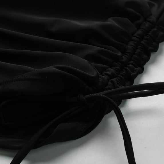 Xmyrz Bikinis Sets For Women Bathing Suits Two Piece Leisure Baggy Drawstring High Waist Ruched Beach Wear Swimwear Young Adult Swimsuits