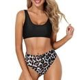 thumbnail image 1 of Xmyrz Bikinis Sets For Women Bathing Suits Two Piece Scoop Neck Solid Recreation Brief Crop High Waist Bottoms Swimsuit Sets Swimwear, 1 of 5