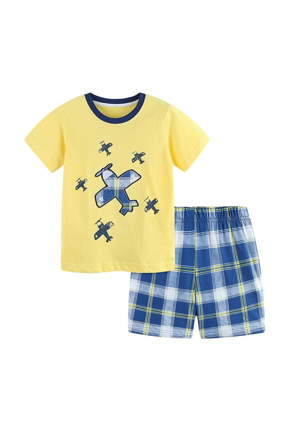 Boy Outfits Shorts Set Cartoon Cotton Going Out Casual Comfortable Clothes Sets Clothing Suits