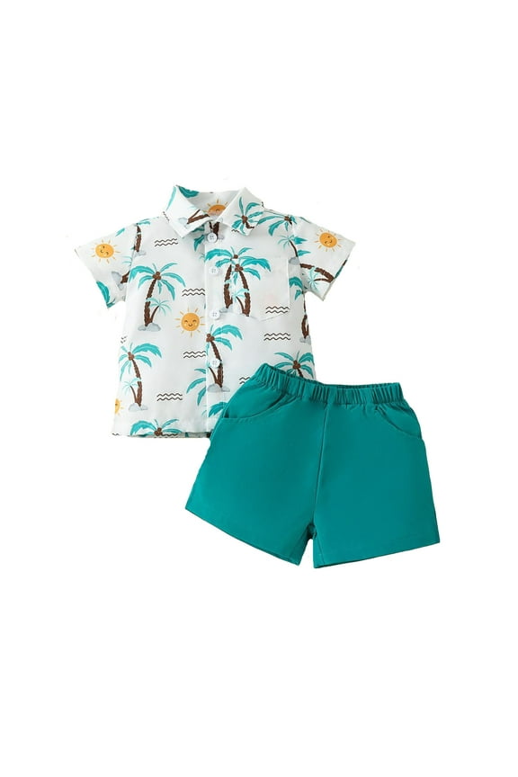 Boy Outfits Shorts Set Short Sleeve Cartoon Pineapple Gentleman Lovely Clothes Sets Clothing Suits