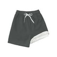 thumbnail image 1 of Xmyrz Boys Drawstring Swim Trunks Solid Color High Waist Elastic Quick Dry Beach Pants Grey 8-9 Y, 1 of 3