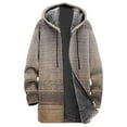 thumbnail image 1 of Xmyrz Cardigans For Men Trendy Retro Style Hooded Coat Long Sleeve Thickened Fleece Jacket Going Out Print Cardigan Casual Tops, 1 of 4