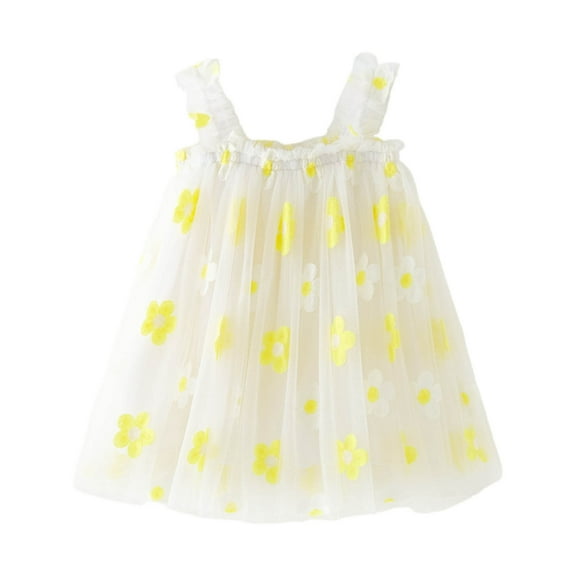 Xmyrz Toddler Girls' Dresses Vacation Dresses Comfy Holiday Carnival Print Tutu Dress Sleeveless Casual Dresses Going Out Dresses Cute Dresses