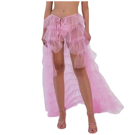 Xmyrz Carnival Tutu Skirts For Women Tulle Skirt Leisure Tail Flowing Mesh Pleated Skirt Relaxed Maxi Skirts Holiday Skirts Cute Skirts