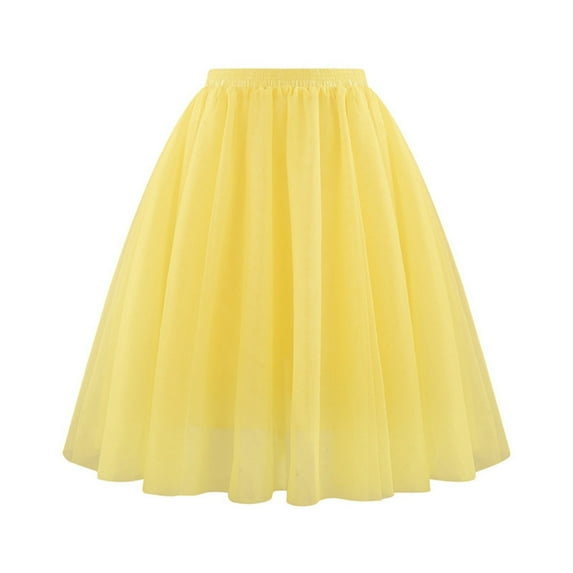 Xmyrz Carnival Tutu Skirts For Women Tulle Skirt Pleated Mesh Skirt Soft Drape Mid Length Skirt A Line Skirt Holiday Skirts Cute Skirts