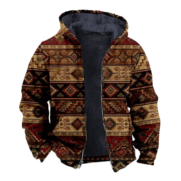 Xmyrz Christmas Jackets For Men Fleece Jacket Snowman Print Deer Softable Relaxed Fit Pocket Long Sleeve Top Coat Outerwear Jacket