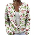 thumbnail image 1 of Xmyrz Christmas Lightweight Jacket Women Cardigan Jacket Print Long Sleeve Skin-Friendly Going Out Leisure Faddish Women'S Coats Outerwear Jacket, 1 of 5