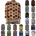 thumbnail image 1 of Xmyrz Cozy Sweaters For Women Maple Leaf Print Long Sleeve Knitted Sweater Pullover Leisure Baggy Women'S Sweater Cute Sweaters, 1 of 5
