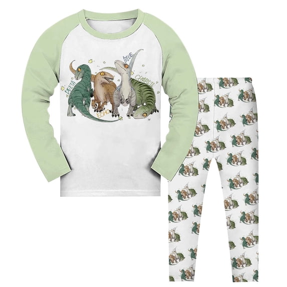 Xmyrz Cute Pajama Sets For Boy 2 Piece Long Sleeve Pants Set Skin-Friendly Dinosaur Nightdress Sleepwear Girl Outfit Sets Pjs