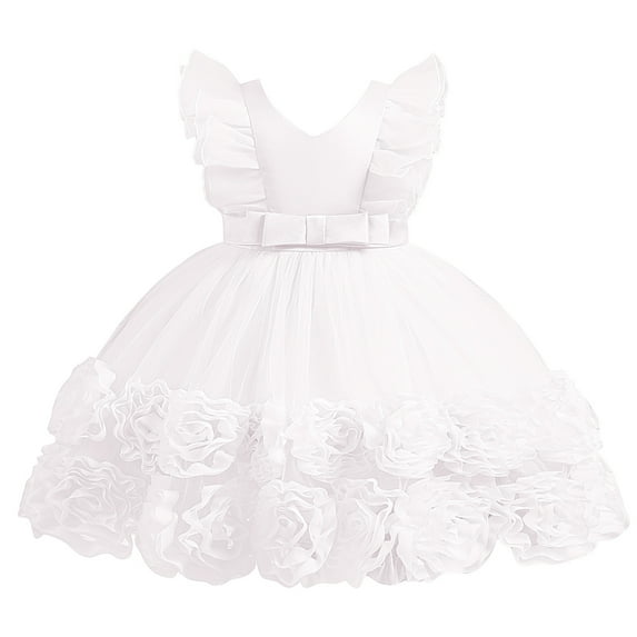 Xmyrz Dresses For Teens Girls Vacation Dresses Lace Embroidery Flowers Role Play Costume Gown Sleeveless Flower Girl Dresses Going Out Dresses