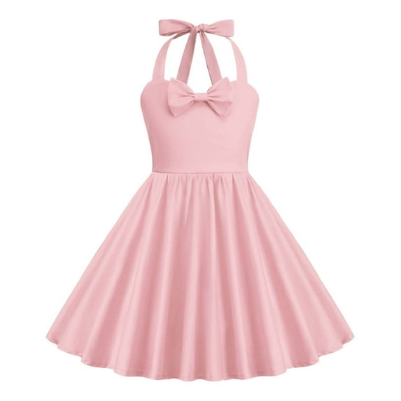 Xmyrz Dresses For Teens Girls Vacation Dresses Print Stylish Outdoor Comfort Halter A-Line Sleeveless Casual Dresses Going Out Dresses Cute Dresses