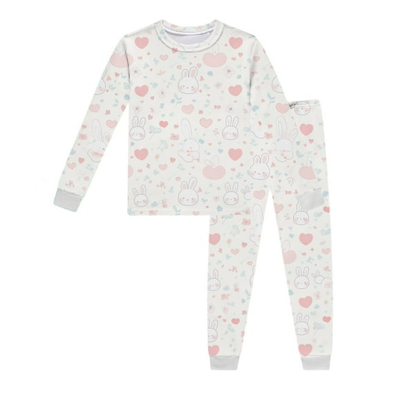 Xmyrz Easter Baby Girl Outfit Set Pajama Sets Long Sleeve Egg Indoor Fresh Bunny Lovely Bed Gown Recreation Pj Set Sleepwear