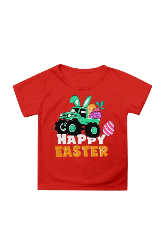 Easter Girl Graphic T Shirts Hanging Out Printed Round Neck Relaxed Cotton Comfortable Boy T-Shirt Going Out Tops Cute Tops Summer Tops Blouse