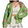 thumbnail image 1 of Xmyrz Fall Cardigans For Women Lightweight Baggy Adoravble Floral Print Knitted Sweater Button Up Outgoing Long Sleeve Cardigan Casual Tops, 1 of 5