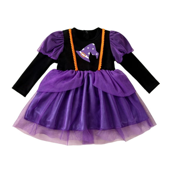 Xmyrz Fall Dresses For Girl 2025 Halloween Long Sleeve Midi Dress Role Play Performance Party Mesh Casual Dresses