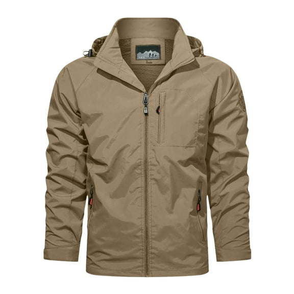 Xmyrz Fall Jackets For Men 2025 Plus Size Faddish Long Sleeve Windbreaker Hooded Recreation Slim Fit Men'S Coats Outerwear Jacket