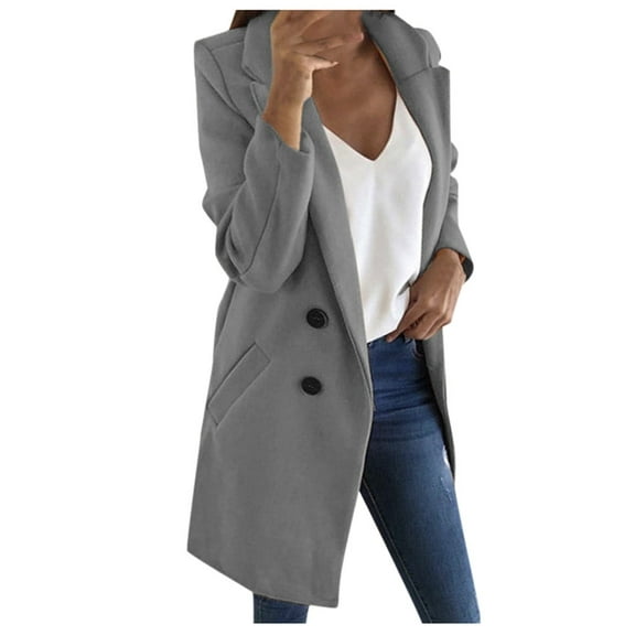 Xmyrz Fall Jackets For Women 2025 Wool Blend Long Sleeve Slim Fit Plus Size Elegant Turn Down Collar Trechcoat Top Coat Outerwear Jacket