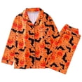 thumbnail image 1 of Xmyrz Fall Pajamas For Women Set Halloween Loungewear Long Sleeve Pumpkin Ghost Turn Down Collar Softable Printed Pants Set Pj'S Sleepwear Outfit, 1 of 9