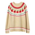 thumbnail image 1 of Xmyrz Fall Sweaters For Women 2025 Christmas Print Baggy Long Sleeve Pullover Sweater Fresh Relaxation Cute Sweaters, 1 of 7