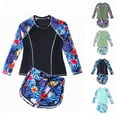 thumbnail image 1 of Xmyrz Girls Bathing Suit Two Piece Long Sleeves Rash Guard Athletic Swim Aztec Tankini Sets Bathing Suit Swimwear, 1 of 5
