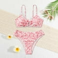 thumbnail image 1 of Xmyrz Girls Floral Print Two Piece Swimsuit Bikini V Neck High Waist Cute Beach Bathing Suit Red 8-9 Y, 1 of 5