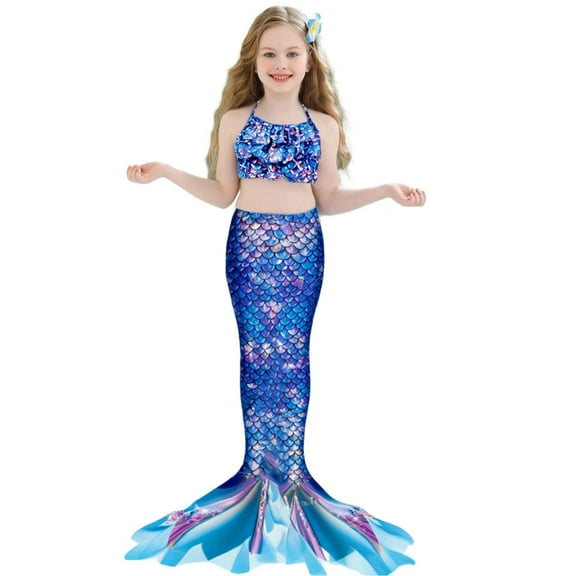 Xmyrz Girls Swimsuit 3 Piece Softable Endearing Stylish Fish Tail Surfing Swimwear Bathing Suits Tankinis Cute Bikinis