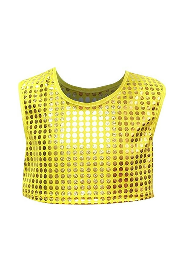 Girls Tank Tops Cheerleader Performance Top Sleeveless Crop Vest Dance Casual Going Out Tops Boys Cute Tops Summer Tops Blouse