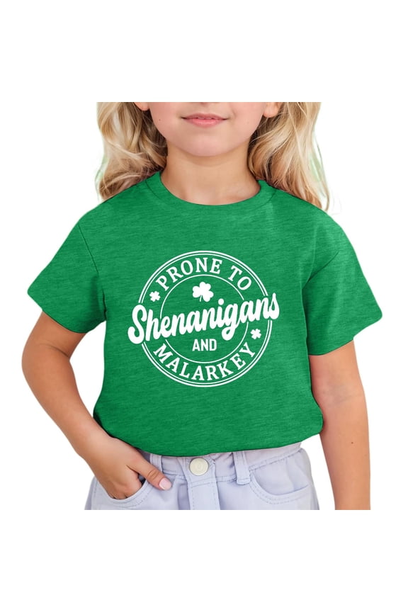 Girls Tops Graphic T Shirts St. Patrick'S Day Eisure Tees Thin Comfy Hanging Out Crewneck T-Shirt Tshirt Blouse Casual Tops
