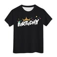 thumbnail image 1 of Xmyrz Graphic T Shirts For Girl Relaxed Fit Crewneck Regular Style Letter Print Cozy Short Sleeve Blouse Kids Going Out Tops, 1 of 4