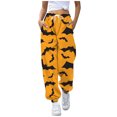 thumbnail image 1 of Xmyrz Halloween Trousers Pants For Women Printed Elasticity Tapered Lace Up Pumpkin Winter Sweatpants Bat Ghost Lounge Pants Casual Trouser, 1 of 5