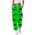 thumbnail image 1 of Xmyrz Halloween Womens Pants Printed Elasticity Tapered Lace Up Pumpkin Winter Sweatpants Bat Ghost Lounge Pants Casual Trouser, 1 of 5