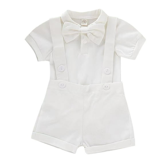 Xmyrz Infant Boys Shorts Set Outfits Gentleman'S Suspender Trousers Short Sleeve Versatile Holiday Formal Clothing Suits