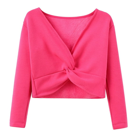 Xmyrz Girl Tops Casual Long Sleeve Warm Dance Ballet Sweater Training Comfortable Solid Casual Blouse