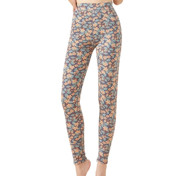Xmyrz Leggings For Women Slim Fit Comfortable Relaxed Vacation Simple Floral Print Warm Leggings Tummy Control Leggings Winter Leggings