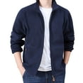 thumbnail image 1 of Xmyrz Light Jackets For Men Cardigan Windbreaker Long Sleeve Fleece-Lined Stand Collar Thickened Top Coat Outerwear Jacket, 1 of 8