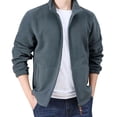 thumbnail image 1 of Xmyrz Light Jackets For Men Cardigan Windbreaker Long Sleeve Fleece-Lined Stand Collar Thickened Top Coat Outerwear Jacket, 1 of 8