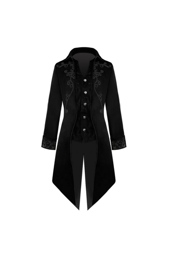 Light Jackets For Men Trendy Retro Style Stand Collar Long Sleeve Punk Tailcoat Outdoor Men'S Coats Outerwear Jacket