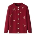 thumbnail image 1 of Xmyrz Lightweight Cardigans For Women Suitable Warm Coat Long Sleeve Plus Size Embroidered Floral Fleece Jacket Cardigan Casual Tops, 1 of 5