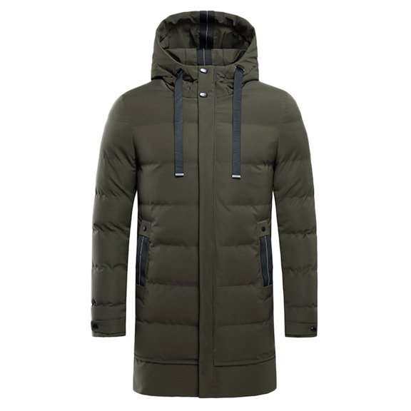 Xmyrz Lightweight Jacket Men Minimalist Mid-Length Pocket Padded Recreation Long Sleeve Outgoing Soft Top Coat Outerwear Jacket