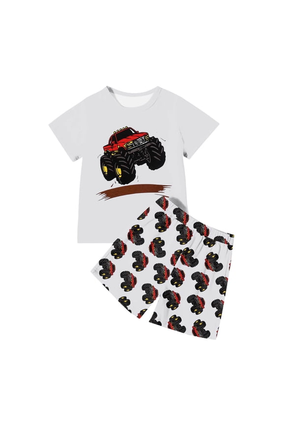 Little Boy Holiday Outfits Shorts Set Suitable Loose Personality Casual Car Sportswear Clothes Sets Clothing Suits
