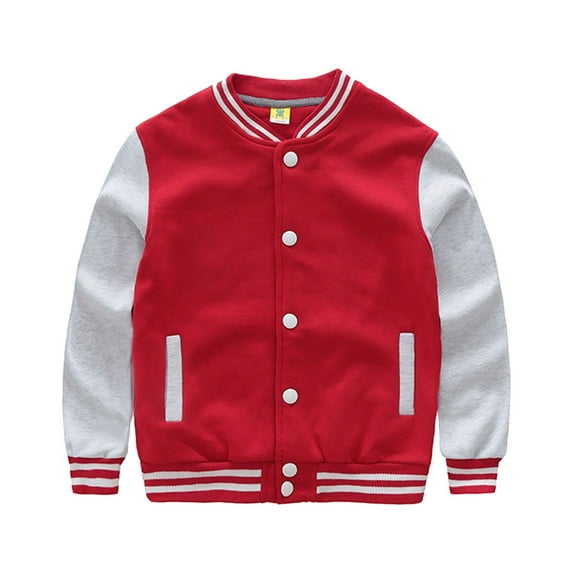 Xmyrz Light Weight Jackets Boys Faddish Long Sleeve Baseball Jacket Comfortable Leisure Vacation Color Block Outerwear Jacket Outerwear Coat